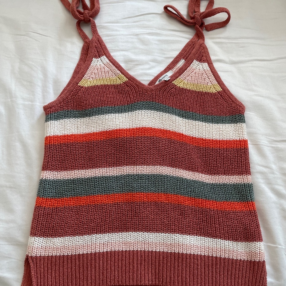 Madewell Striped Grandfield Tie-Strap Sweater Tank